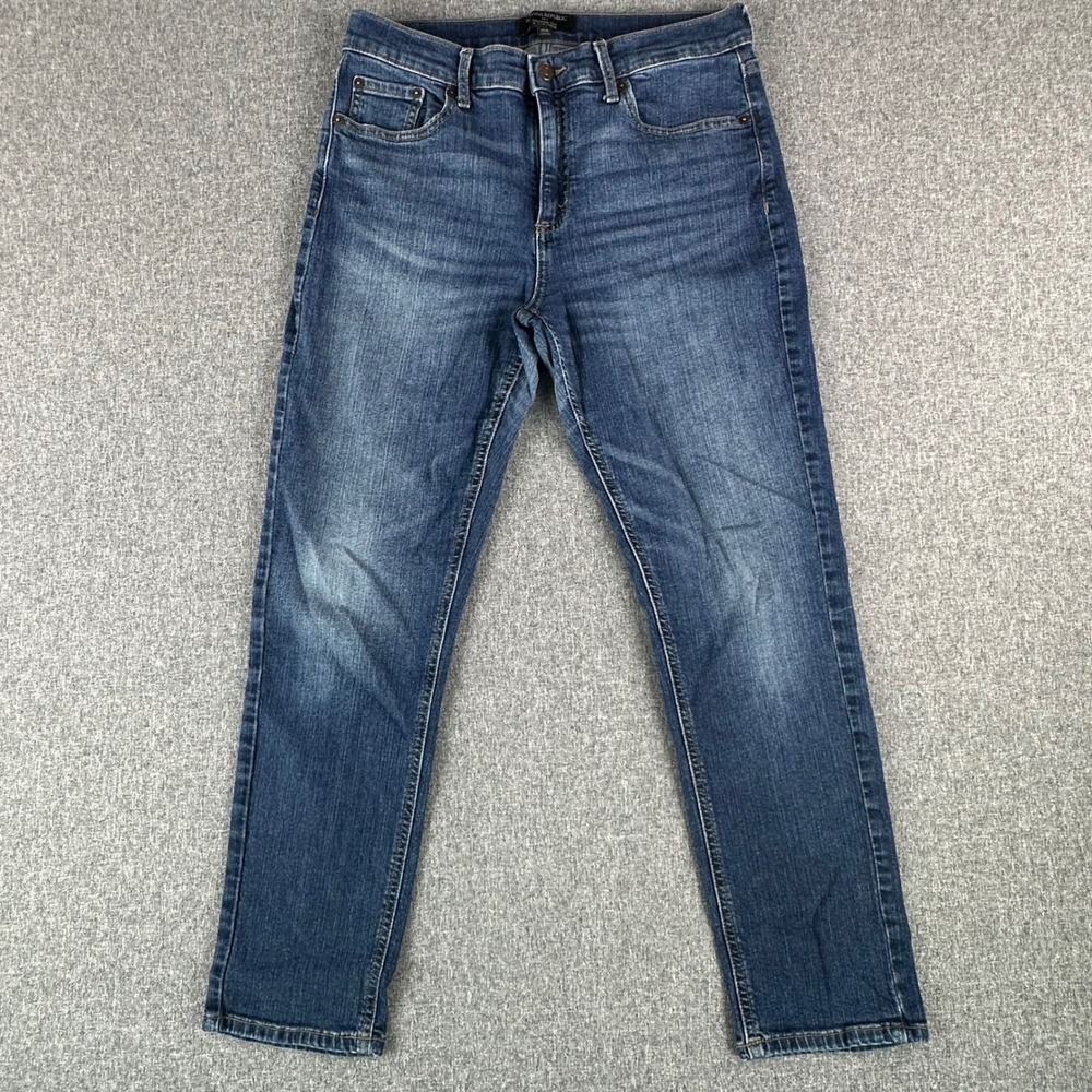 Banana Republic Jeans Womens 29/8 Girlfriend Blue Whiskered Faded Stretch